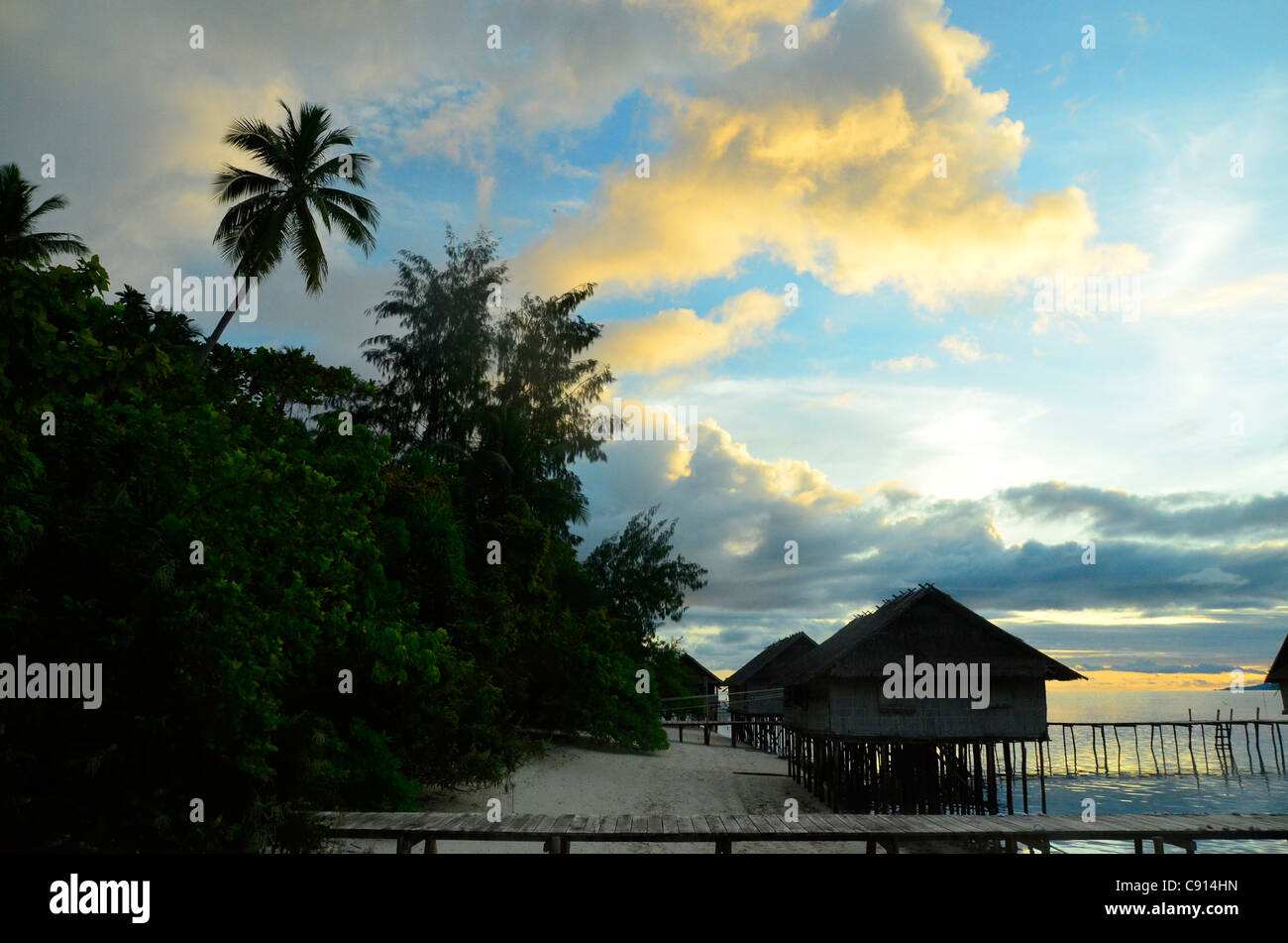 Kri Eco Resort, Raja Ampat îles de Papouasie occidentale dans l'océan Pacifique, l'Indonésie. Banque D'Images