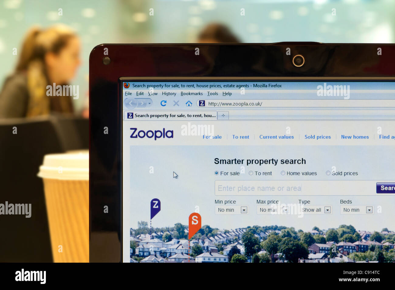 Le site web de Zoopla tourné dans un environnement (usage éditorial uniquement : -Print, télévision, e-book et le comité éditorial du site). Banque D'Images