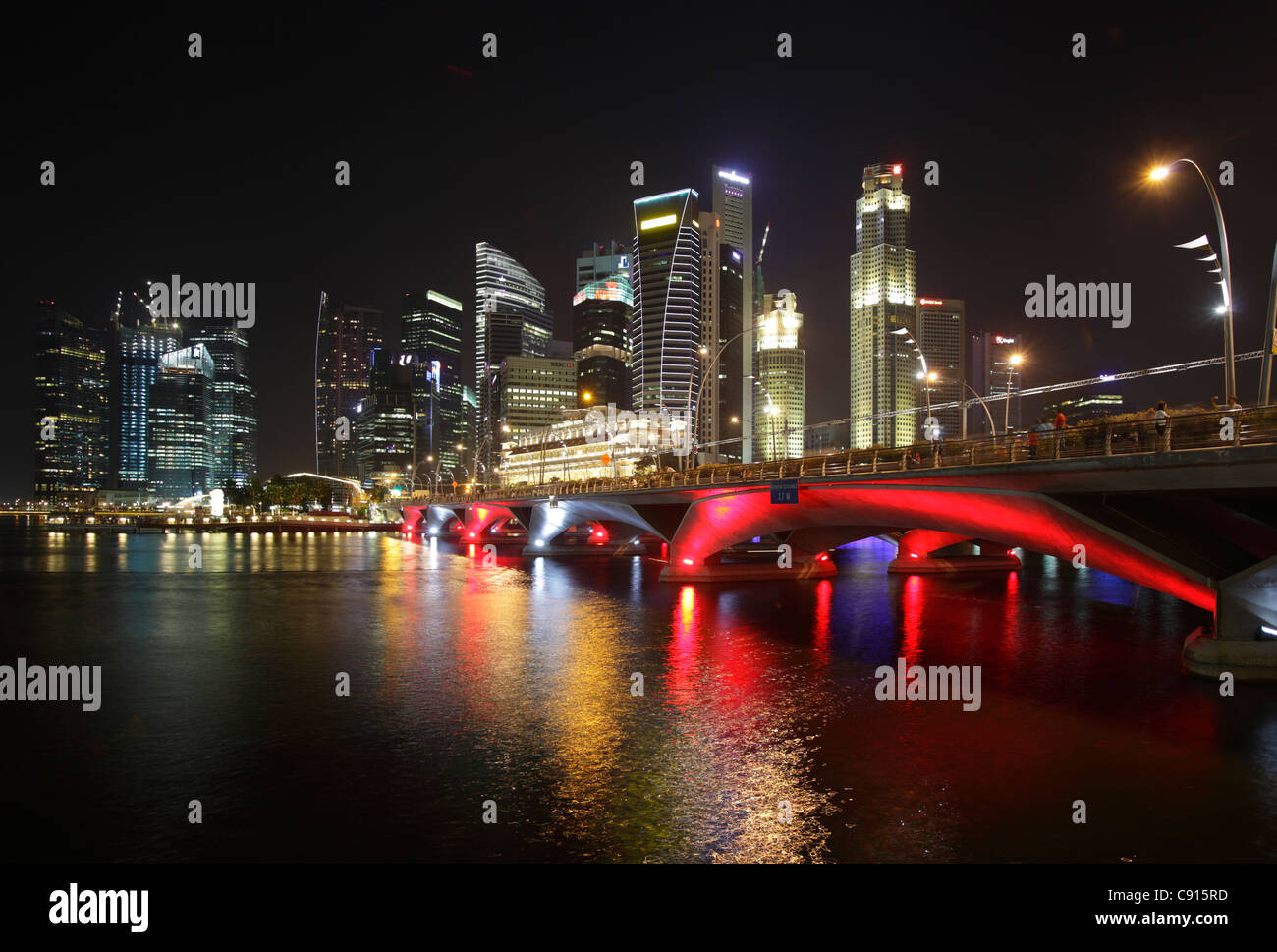 Singapour, Singapour Skyline at Dusk Banque D'Images
