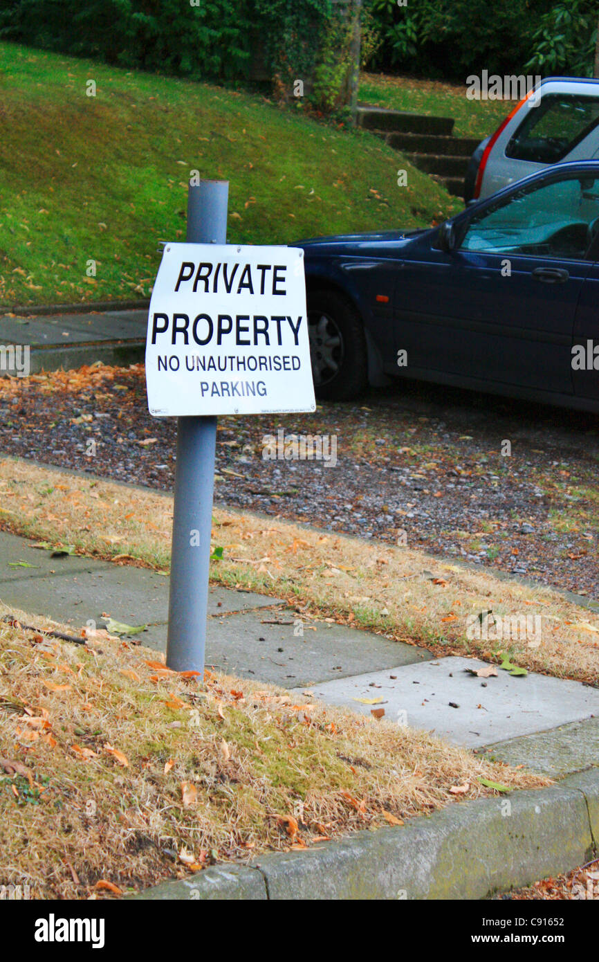 La propriété privée, pas de parking non autorisé Banque D'Images