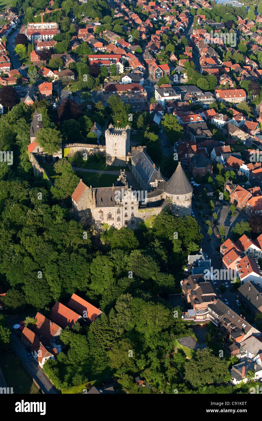 Photo aérienne du château de Bentheim à Bad Bentheim, Basse-Saxe, Allemagne Banque D'Images