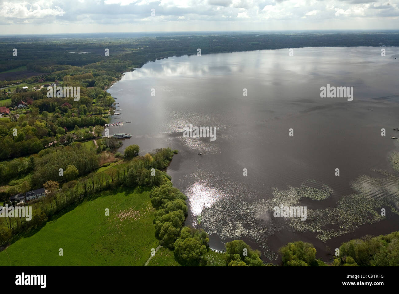 Vue aérienne de Zwischenahn Lake, près de Bad Zwischenahn, Basse-Saxe, Allemagne Banque D'Images