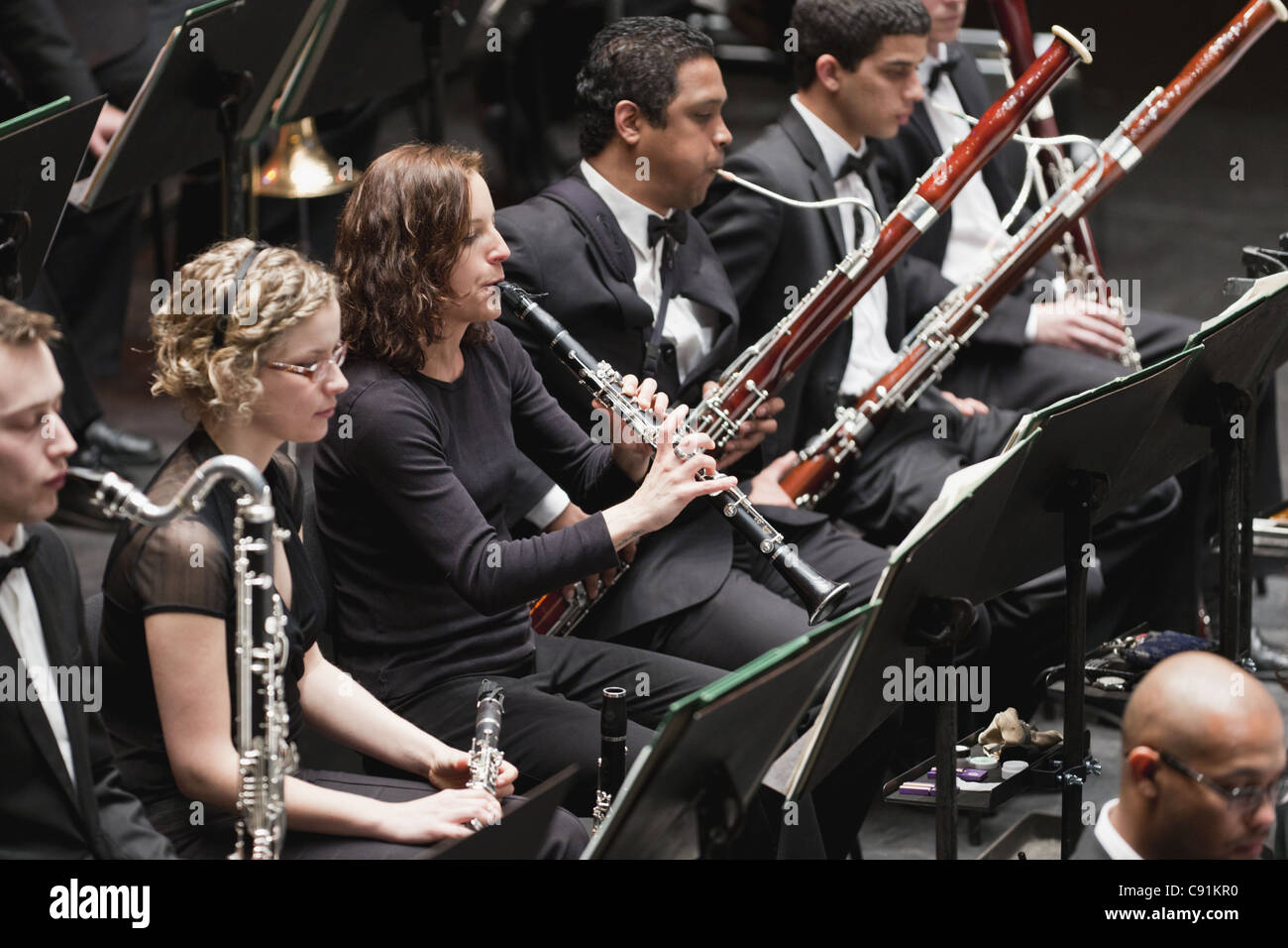 La section de l'orchestre de vents Banque D'Images