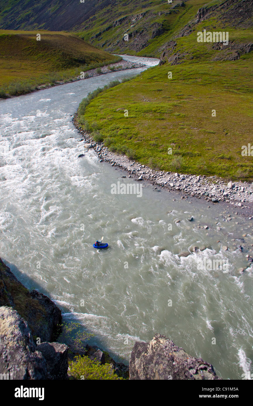 Les flotteurs de chevrons Hulahula River, RFNA, Brooks, l'été dans l'Alaska arctique Banque D'Images