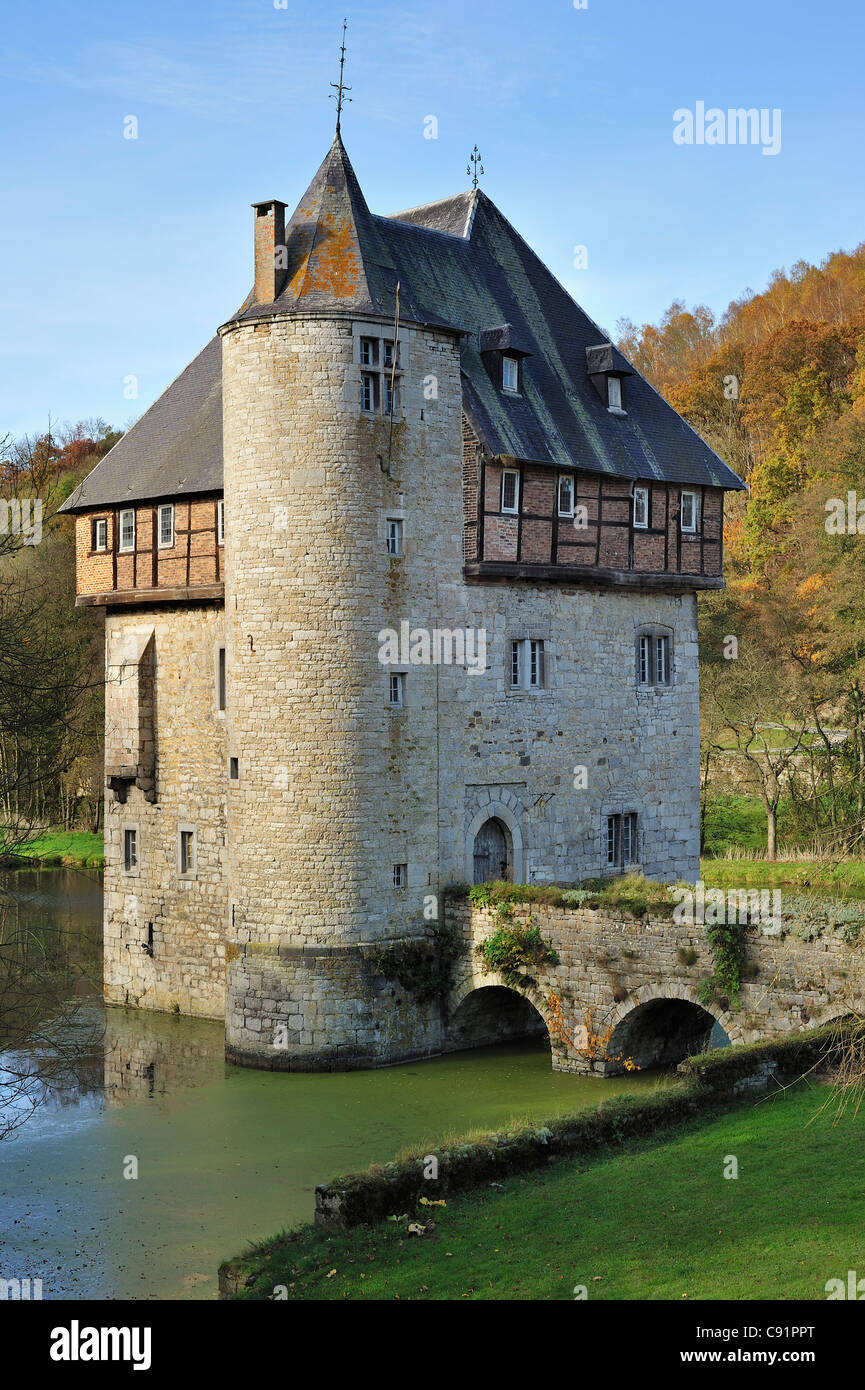 13e siècle château de Carondelet à Crupet dans les Ardennes Belges, Namur, Wallonie, Belgique Banque D'Images