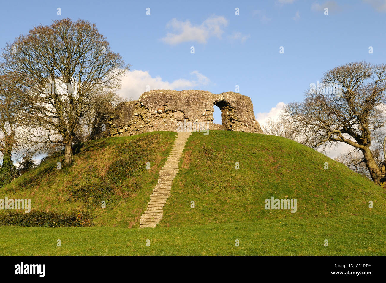 Wiston Château l'un des mieux conservés motte et Bailey Castles in Wales Cymru UK GO Banque D'Images