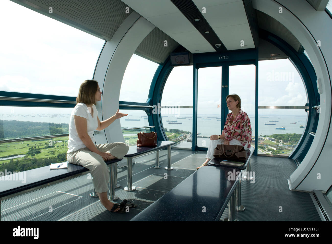 Singapore Flyer intérieur de pod Banque D'Images