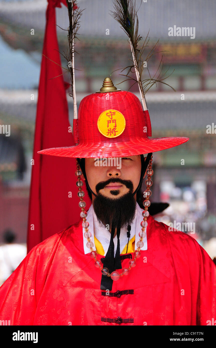 Gyeongbokgung Palace est le palais royal fondé au début du 14ème siècle et reconstruite au xixe siècle dans la Dynastie Joseon Banque D'Images