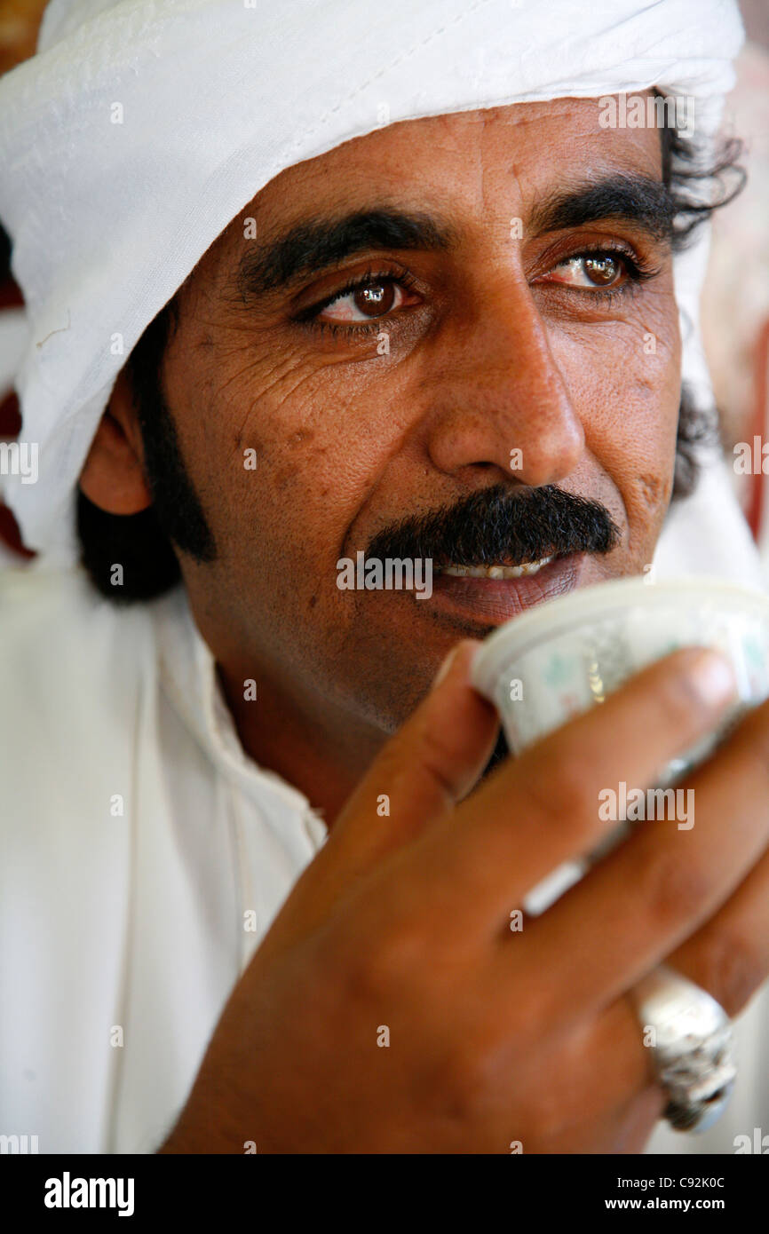 Portrait d'un bédouin man, Aqaba, Jordanie. Banque D'Images