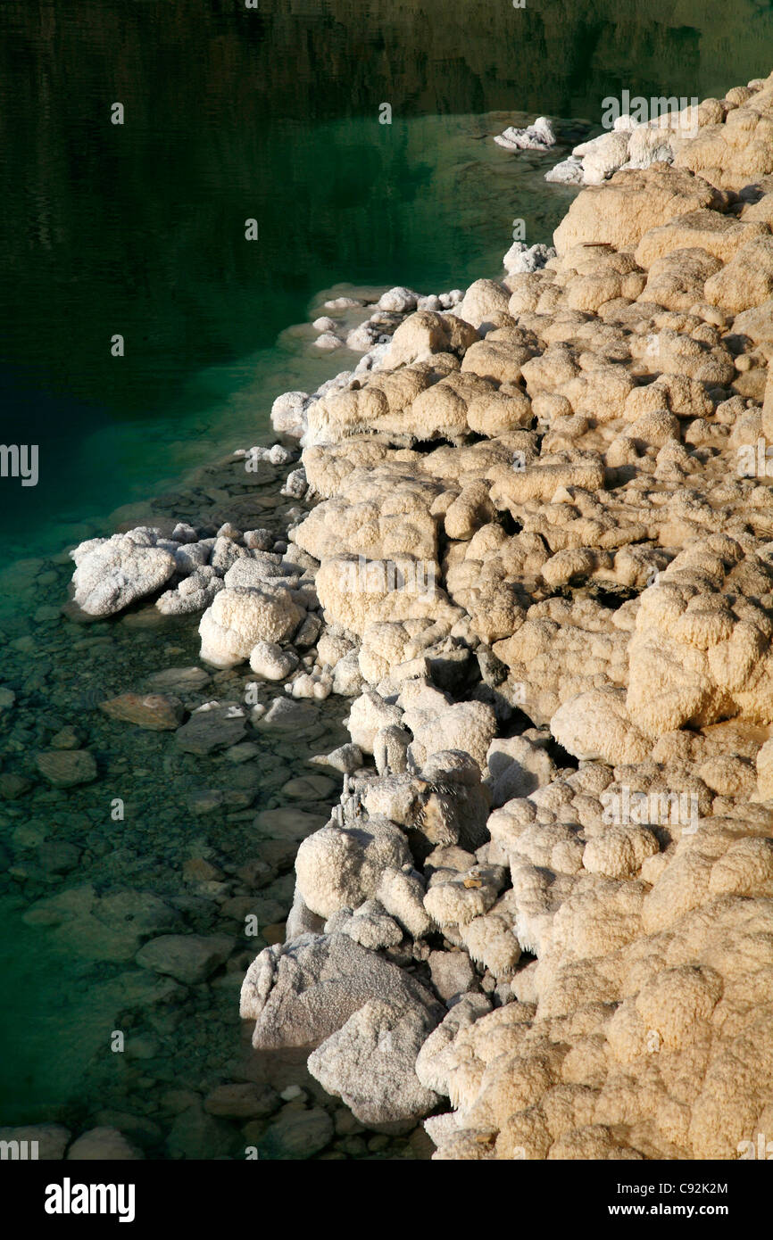 Les dépôts de sel à la mer morte, en Jordanie. Banque D'Images