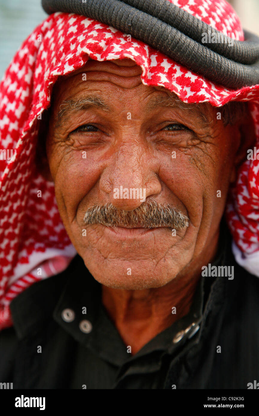 Portrait d'un Jordanien, la Jordanie. Banque D'Images