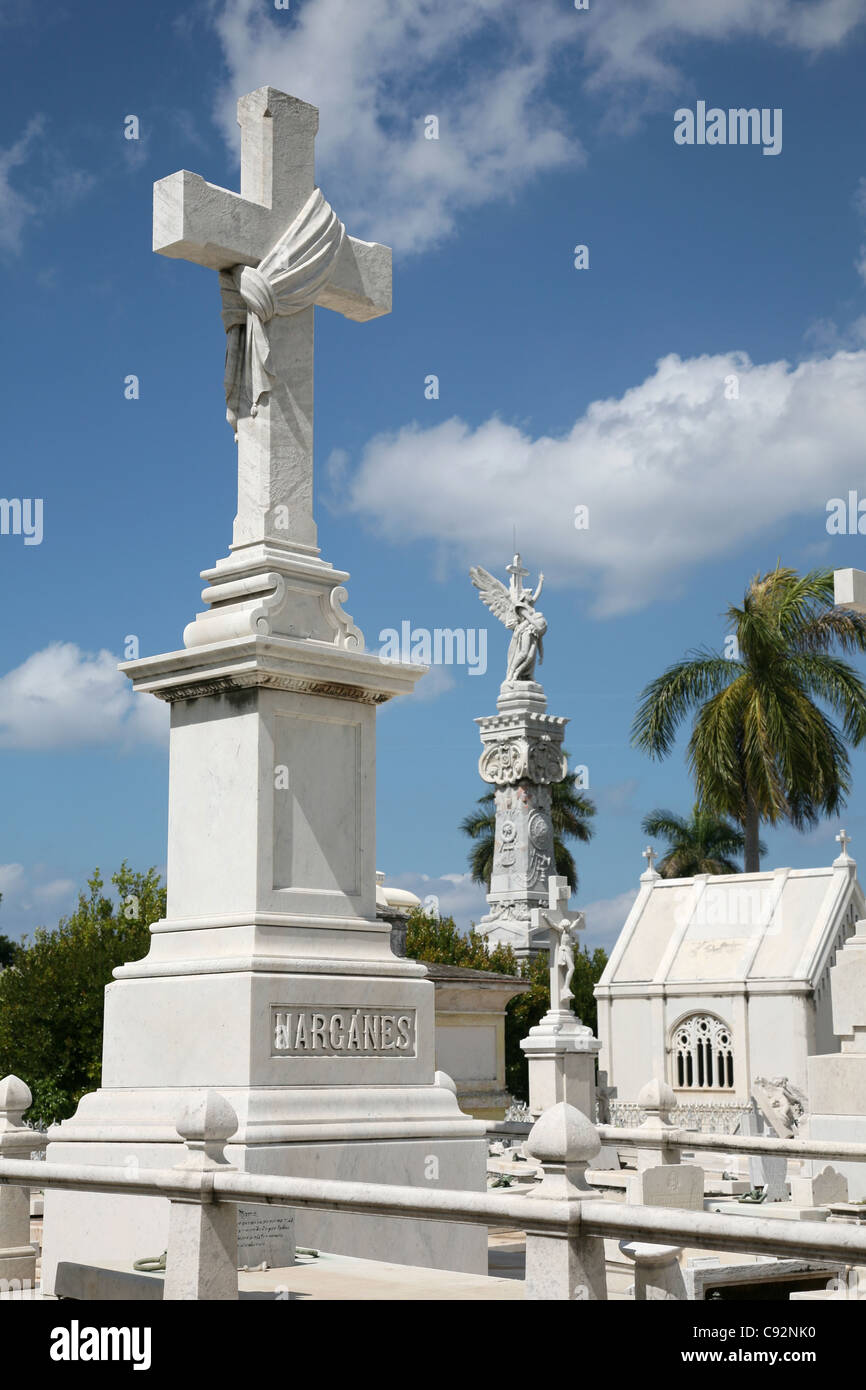 Cimetière Colon à La Havane, Cuba. Banque D'Images