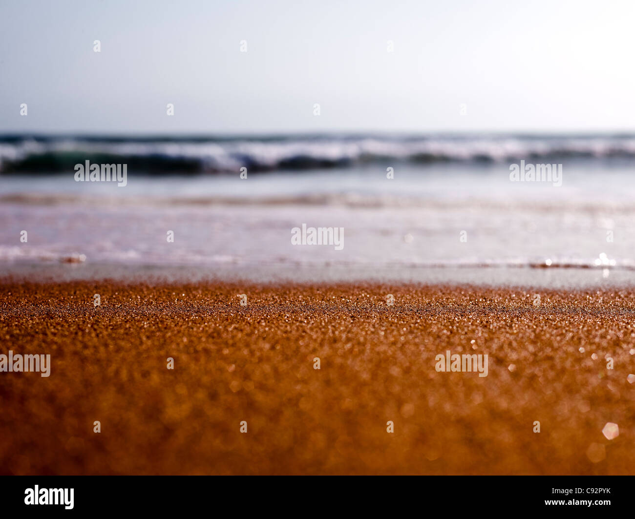 Le sable et la mer en close up Banque D'Images