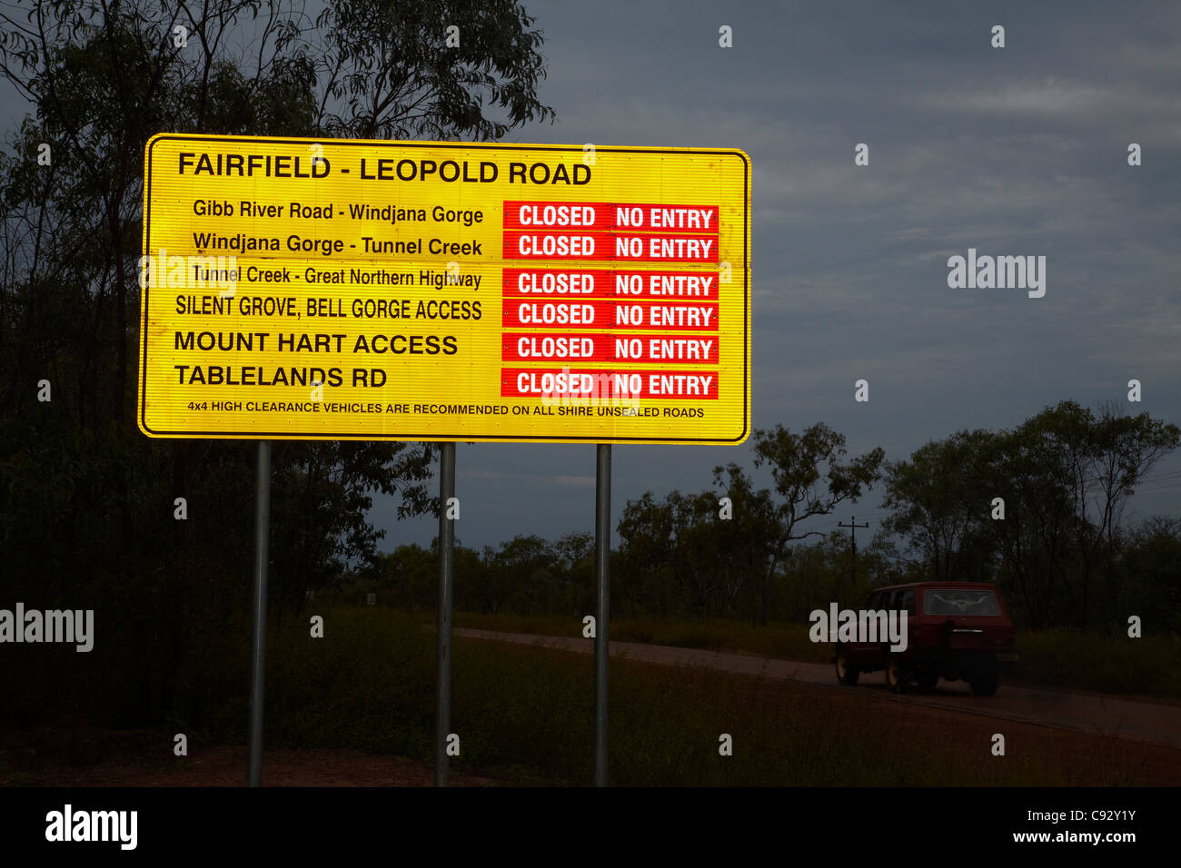 Gibb River Road sign, Derby, région de Kimberley, Western Australia, Australia Banque D'Images