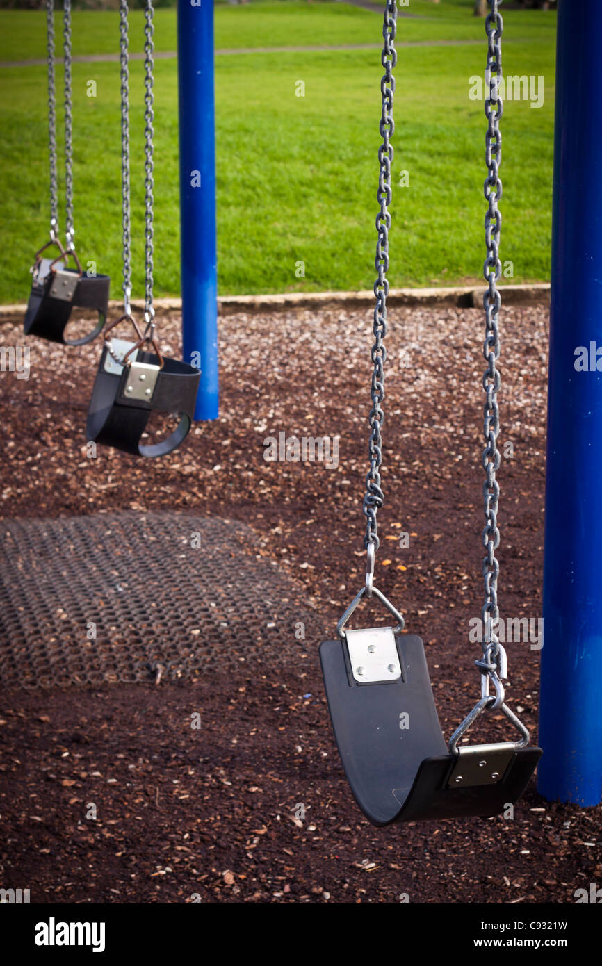 Résumé photo de swing, détail de l'aire de jeux pour enfants. Banque D'Images