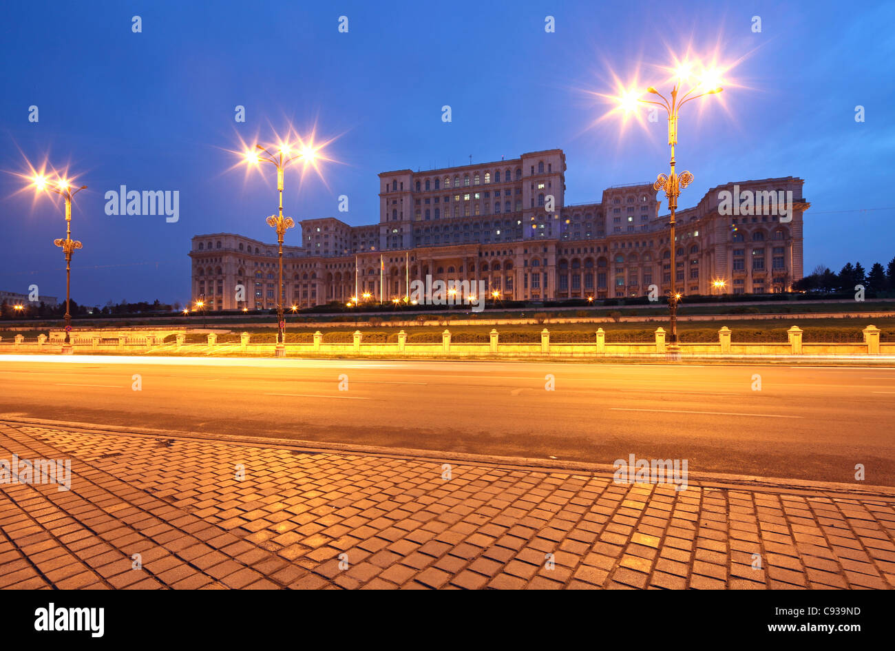 Le Palais du Parlement à Bucarest, Roumanie Banque D'Images