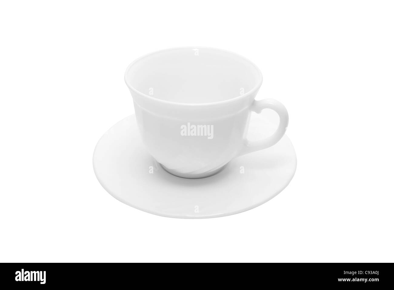 Tasse blanche isolated on white Banque D'Images