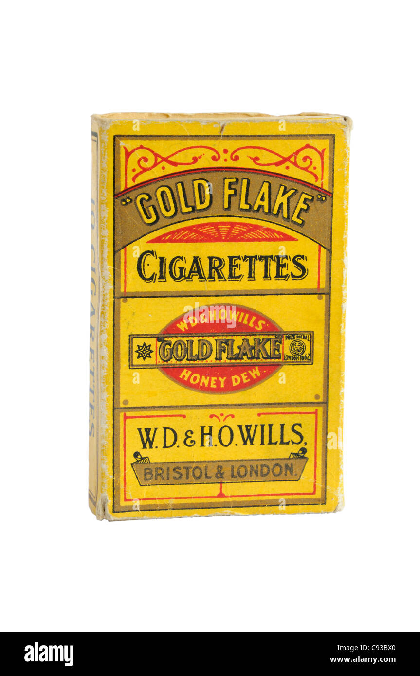 Paquet de cigarettes pailletée d'Or Banque D'Images