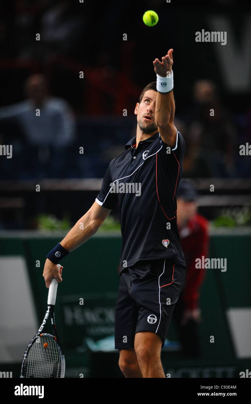 10.11.2011. Paris, France. Novak Djokovic SER tennis BNP Paribas Masters  Open de Paris Bercy Photo Stock - Alamy