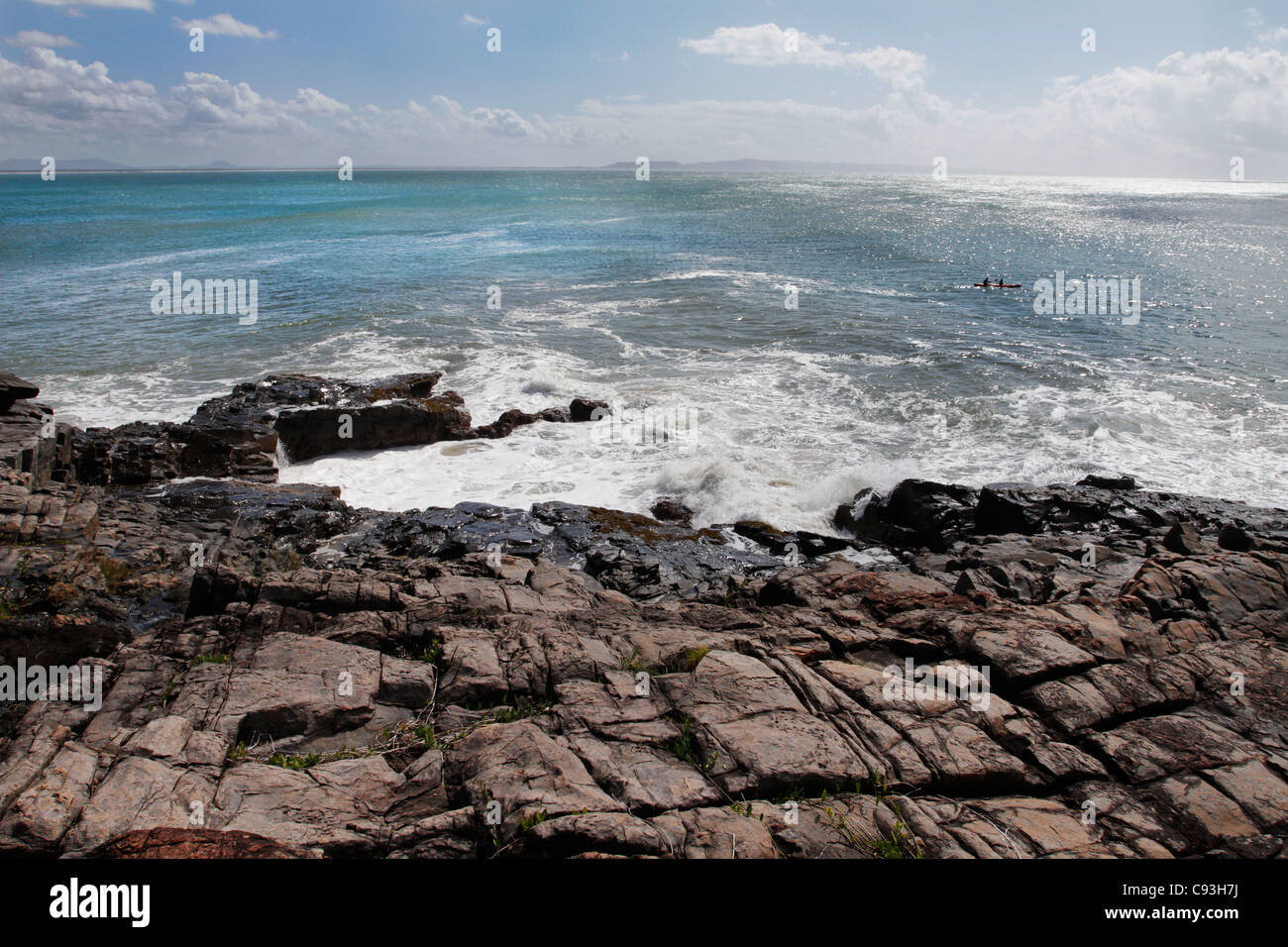 Côte Rocheuse au Parc National de Noosa, Sunshine Coast, Queensland, Australie. Banque D'Images