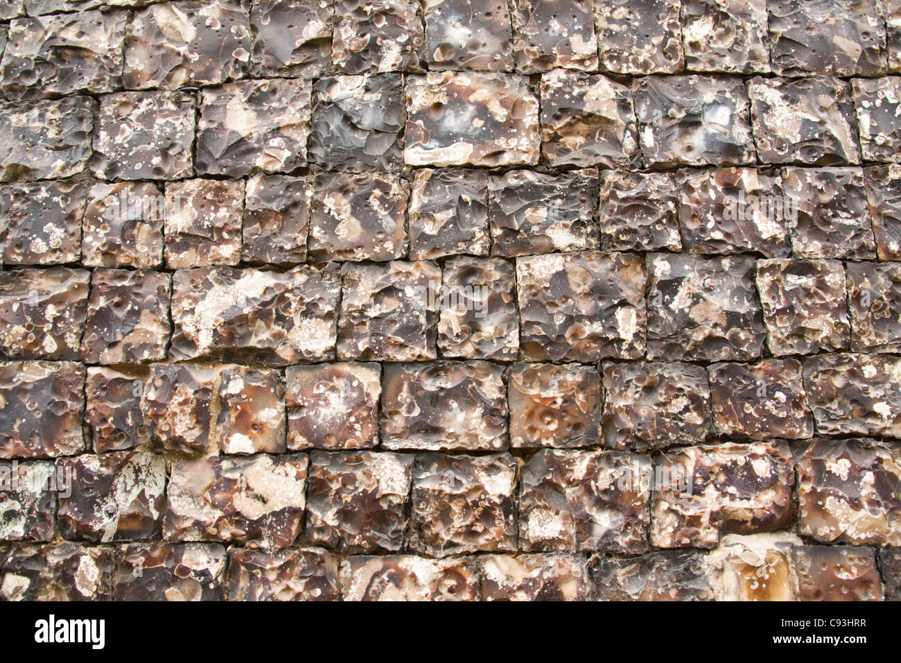 Close-up of a flint knapped wall Banque D'Images