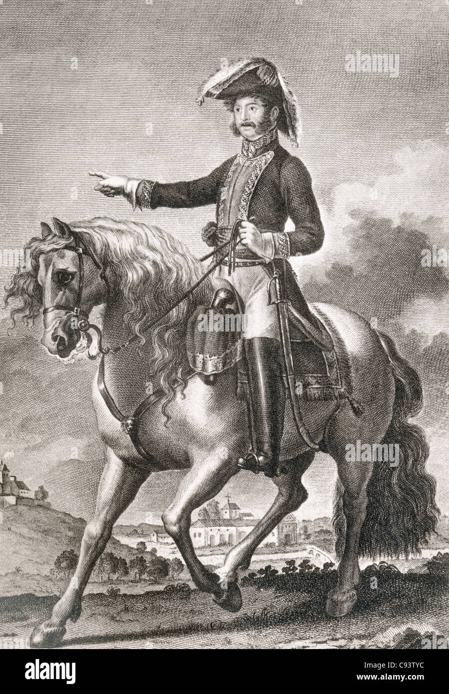 José Rebolledo de Palafox y Melzi, Duque de Zaragoza,1780 - 1847. L'Espagnol général qui participe à la campagne. Banque D'Images
