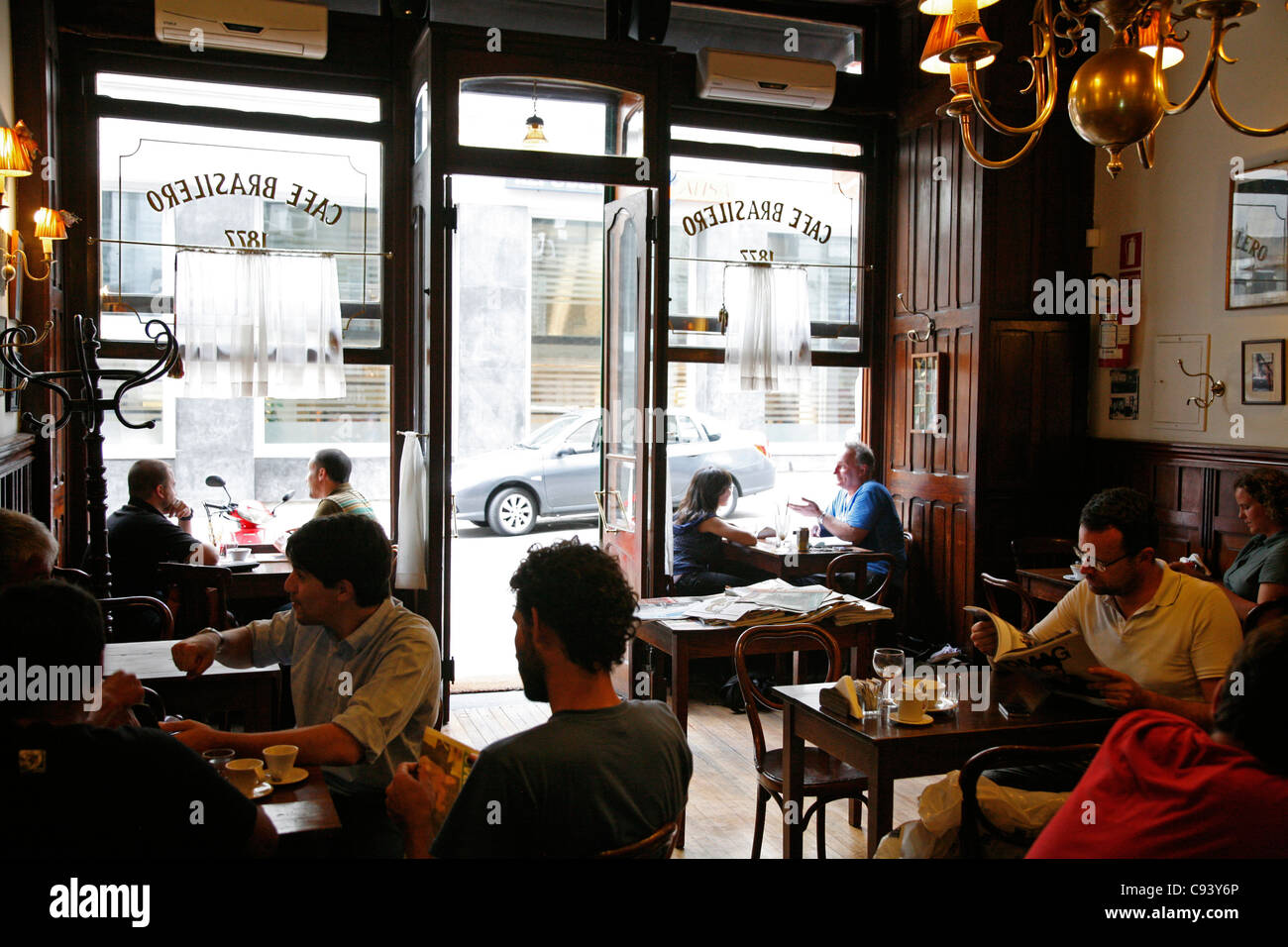Cafe Brasilero, Montevideo, Uruguay. Banque D'Images
