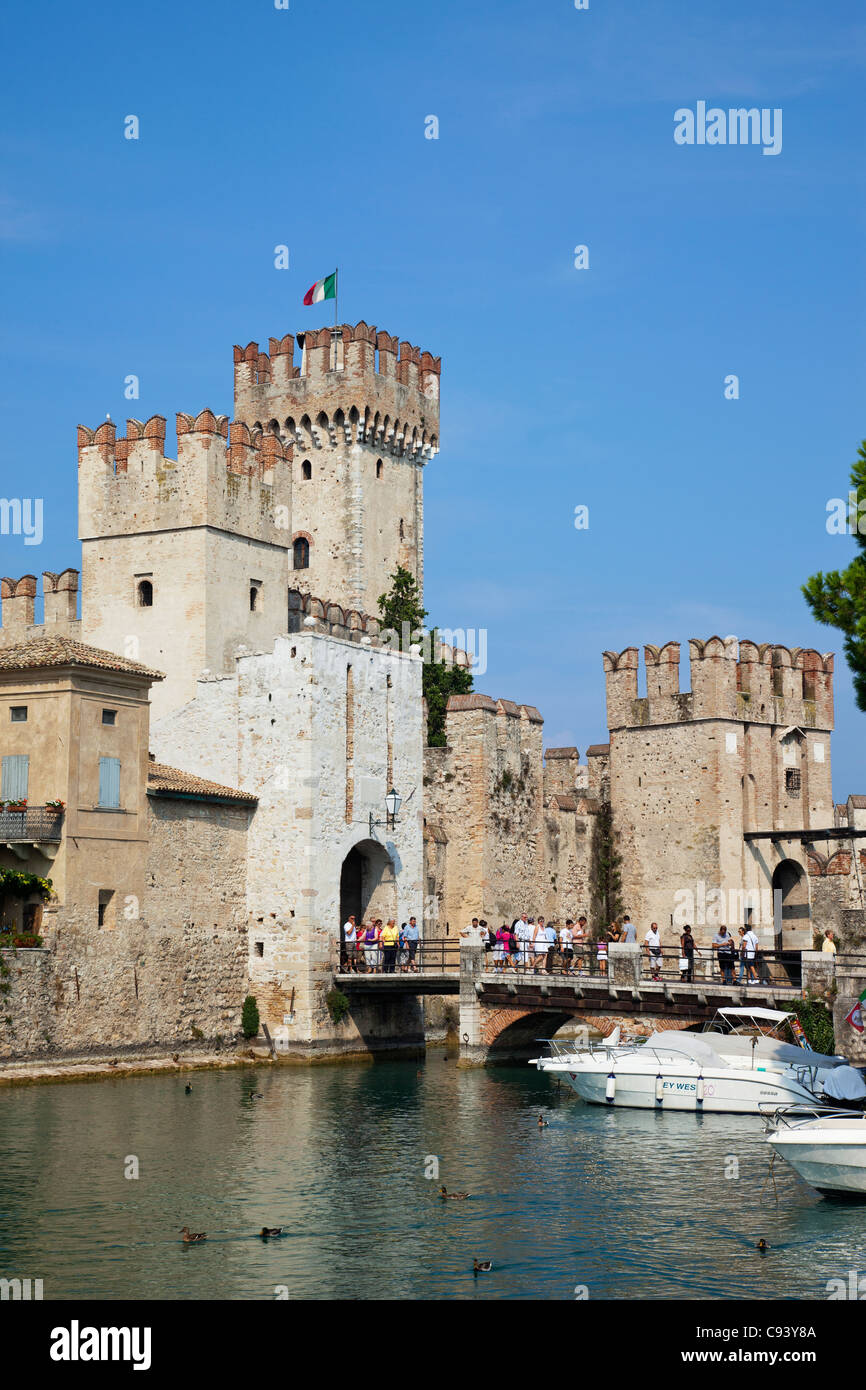 L'Italie, la Lombardie, le lac de Garde Sirmione, Château de Sirmione Banque D'Images