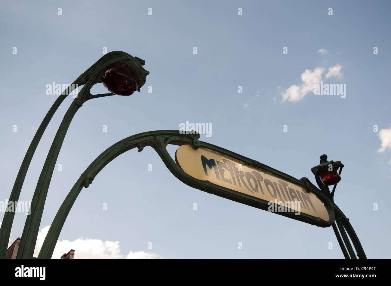 Le métro, l'accès au système de métro métropolitain, Paris Banque D'Images