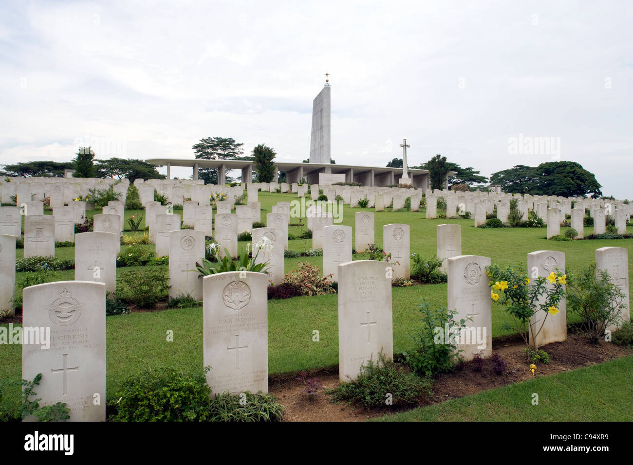 Kranji War Memorial et du Commonwealth Cimetière tombes de guerre Banque D'Images