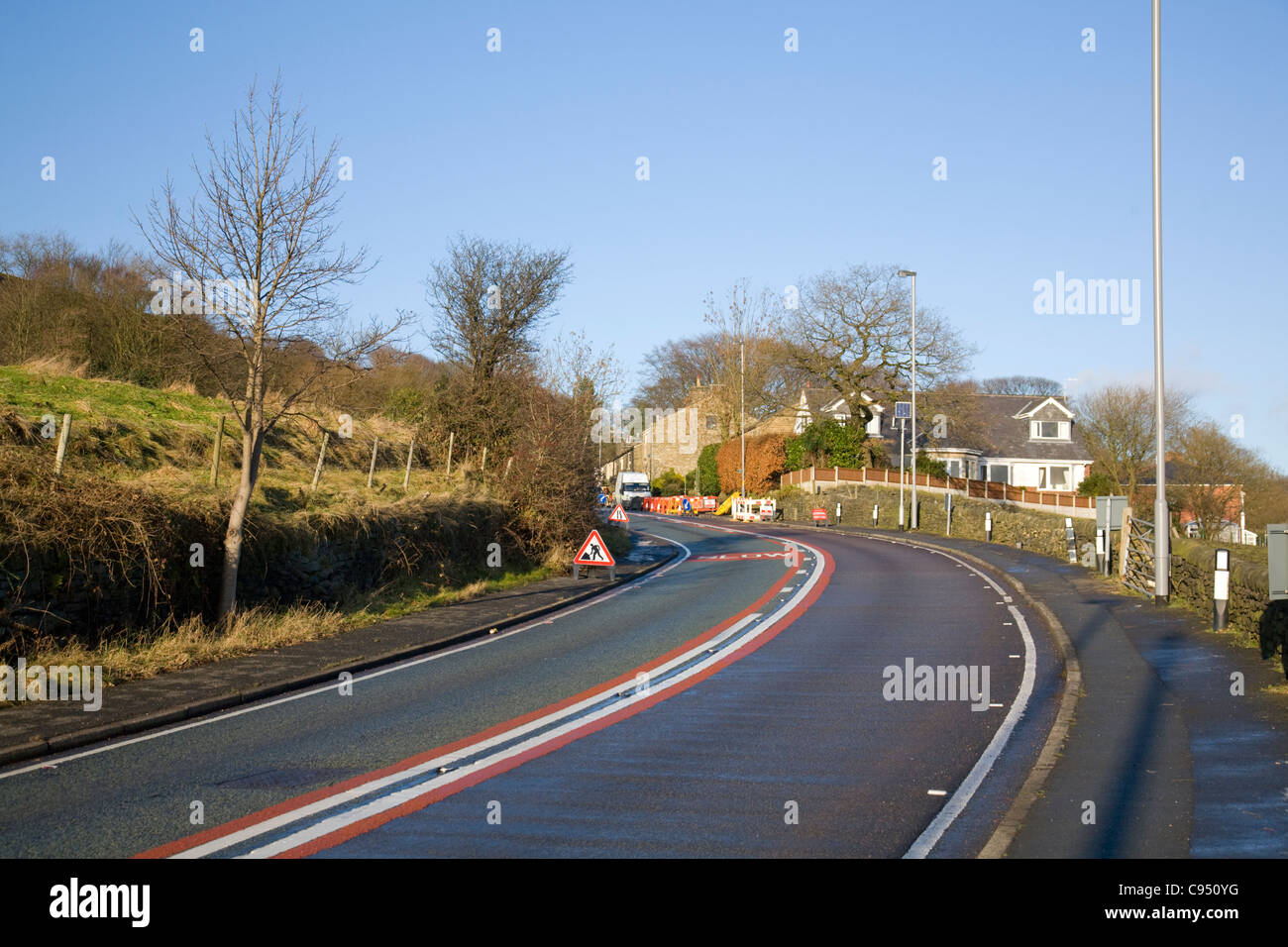 Avis de lumb carr road près de holcombe,ramsbottom dans lanccashire,ANGLETERRE Banque D'Images