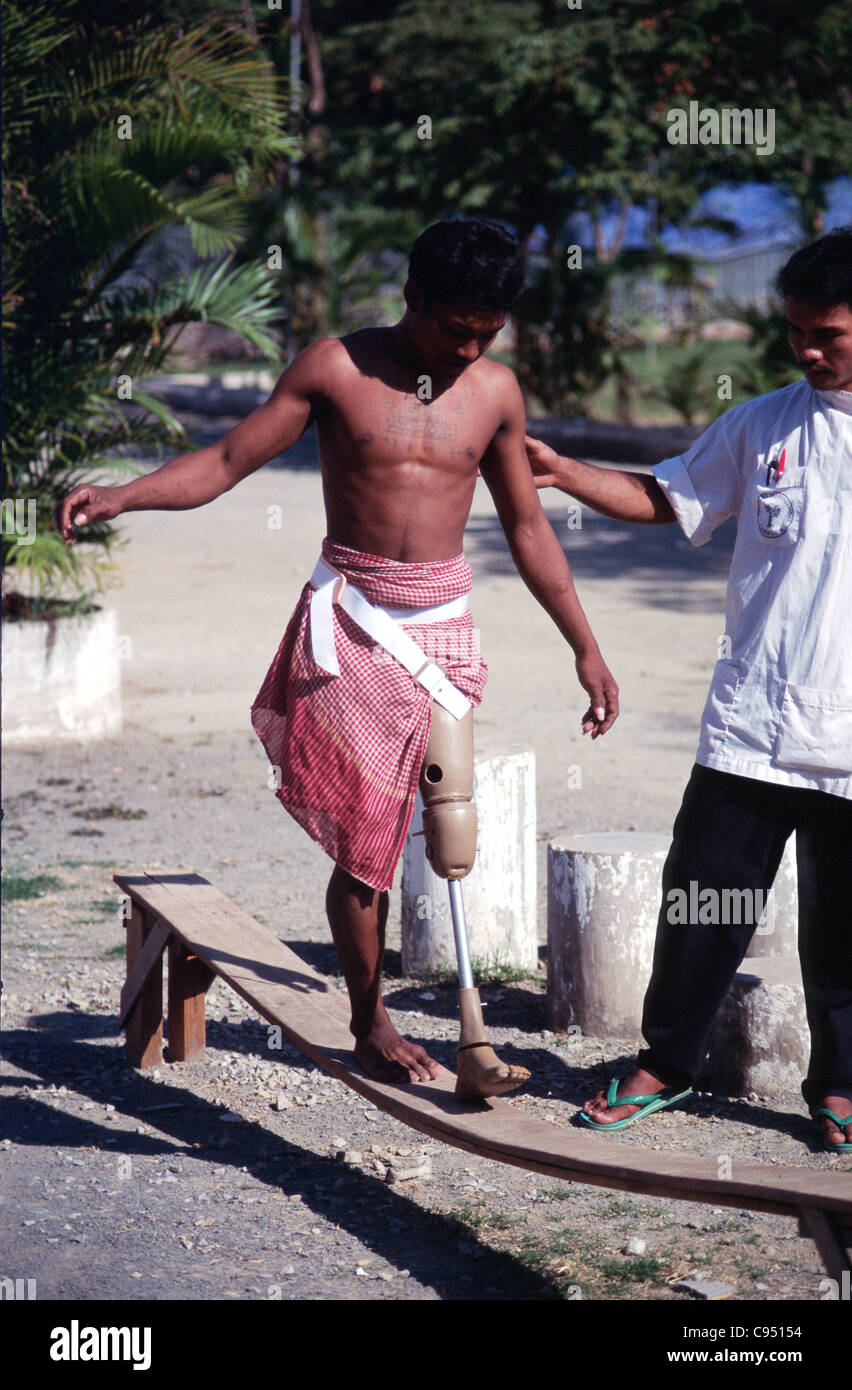 Les mines terrestres demeurent l'héritage d'années de guerre au Cambodge. Banque D'Images