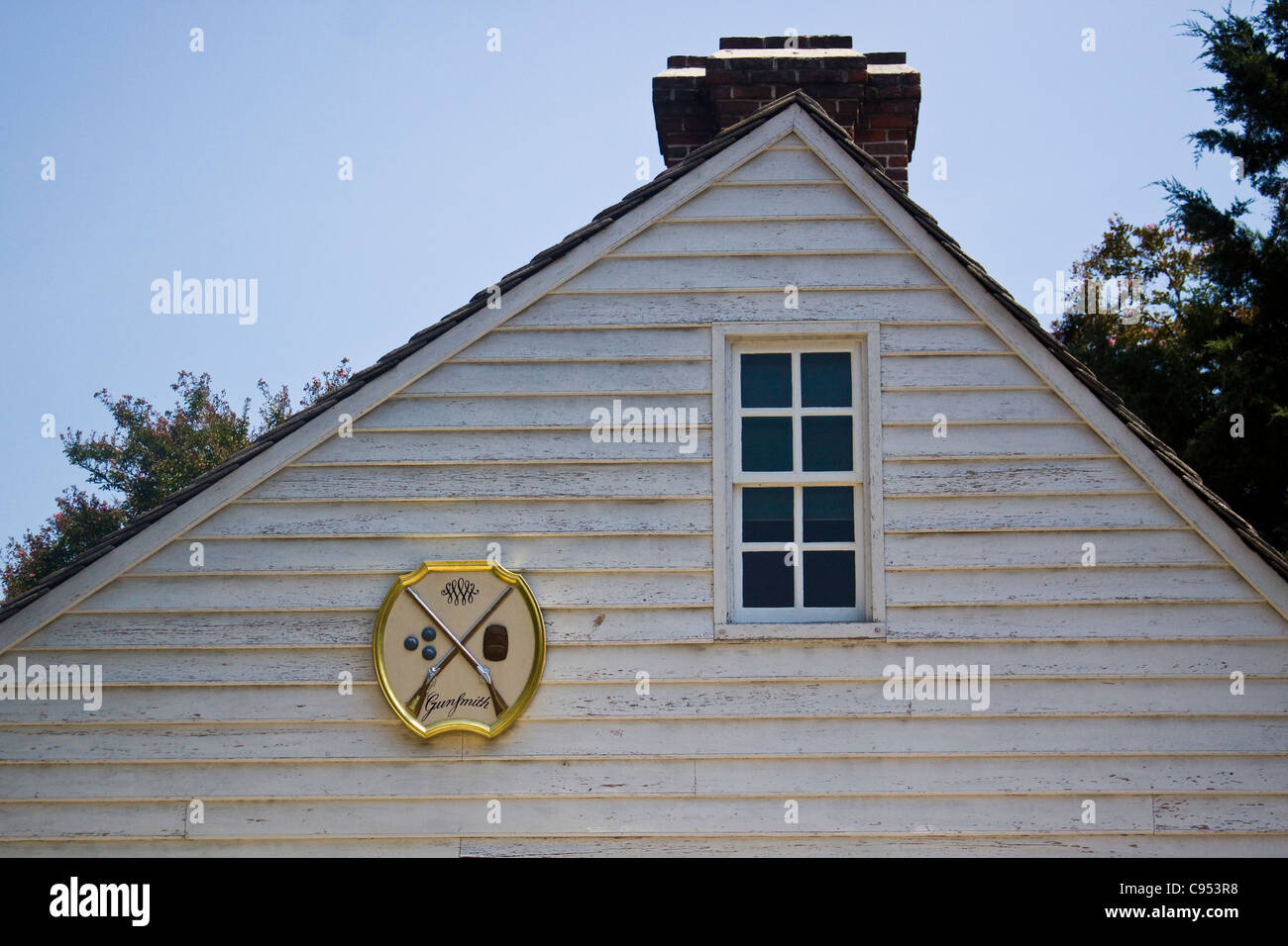 Blason armurier à Virginia's Triangle Historique Colonial Williamsburg en Virginie Banque D'Images