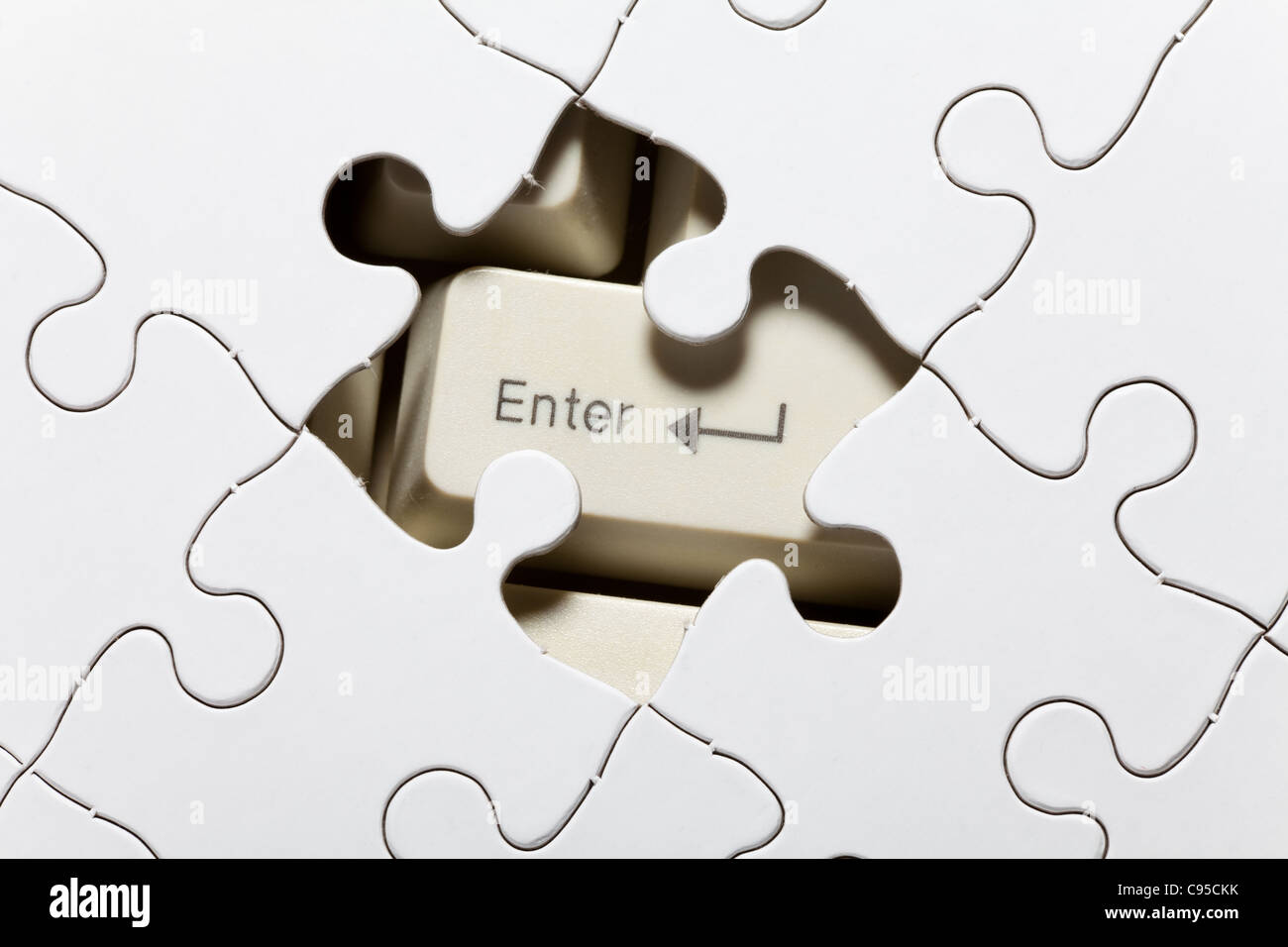 Clavier de l'ordinateur et Puzzle,concept de solution Banque D'Images