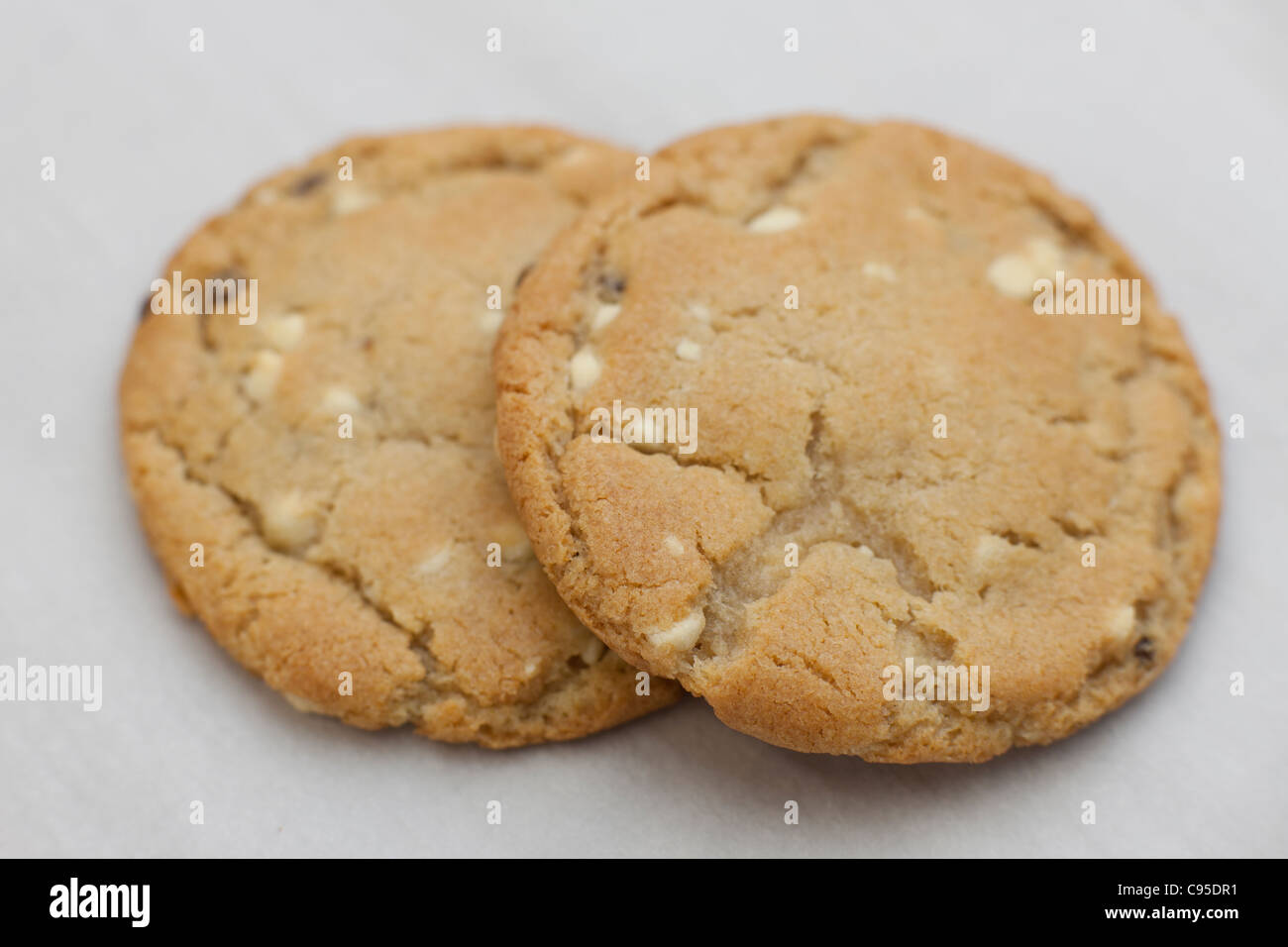 Cookies au chocolat blanc Banque D'Images