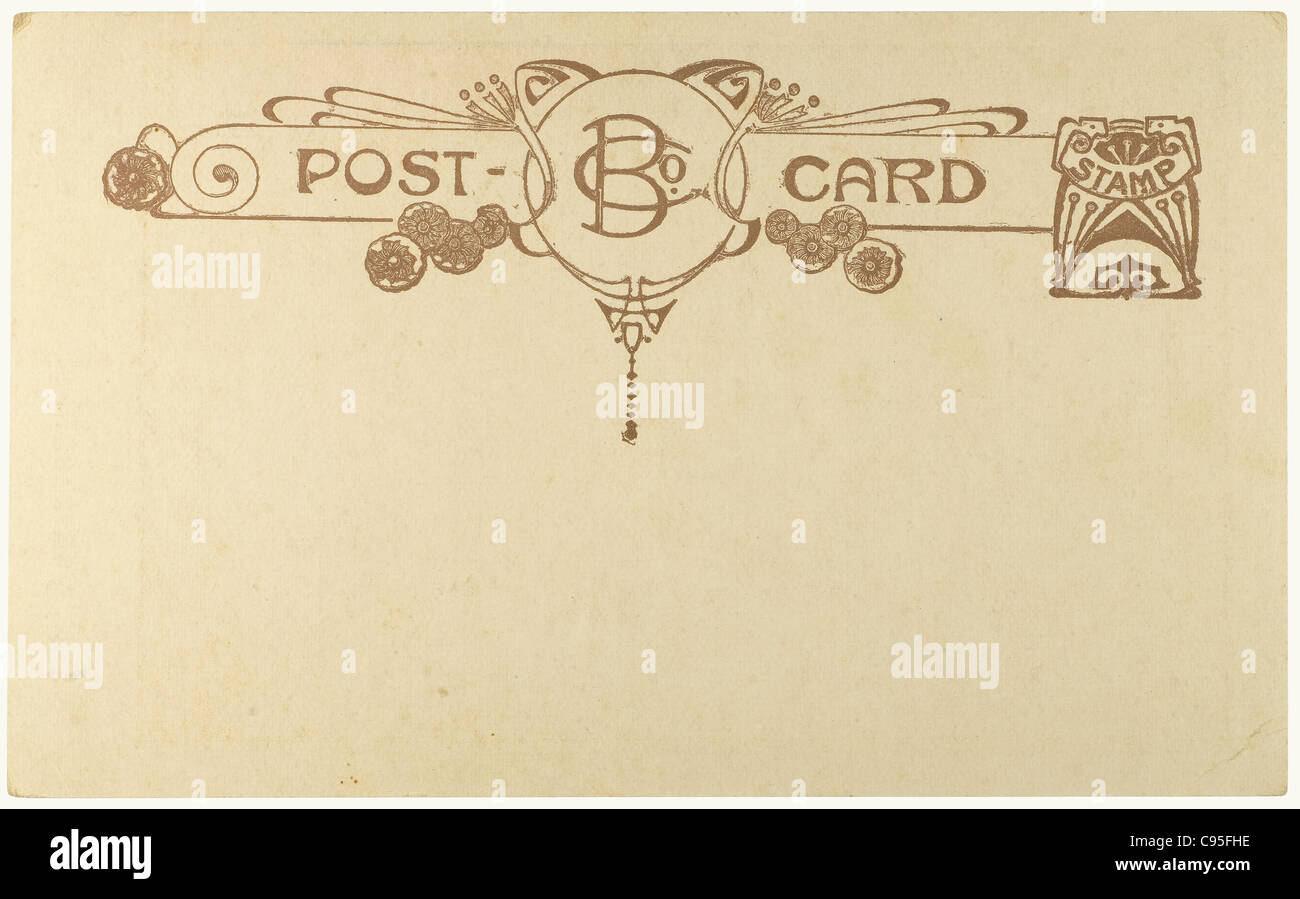 Carte postale vintage vierge de début au milieu des années 1900 avec copyspace Banque D'Images