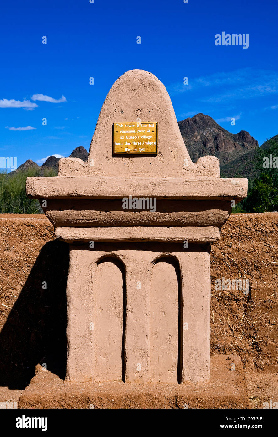 Image de la dernière partie restante de El Guapo's Village dans le film trois Amigos en 1986 à l'Old Tucson Studios en Arizona. Banque D'Images