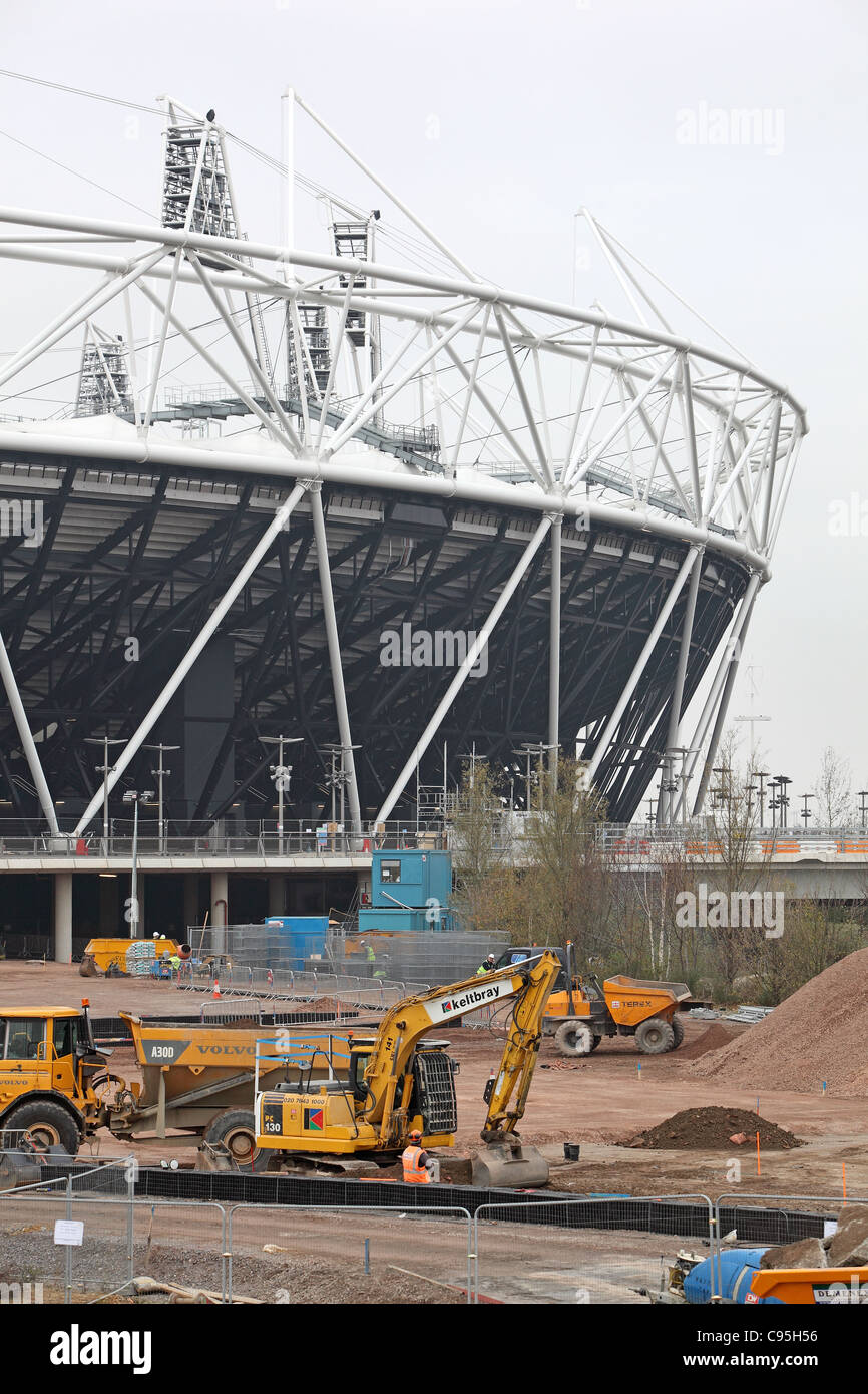 La construction du stade du parc olympique 2012 Banque D'Images