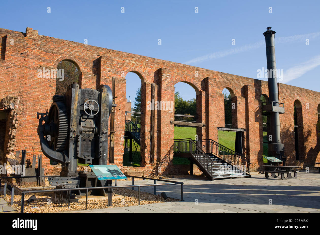 Ruines de Tredegar Iron Works, maintenant une guerre civile Visitors Centre, Richmond, Virginia Banque D'Images