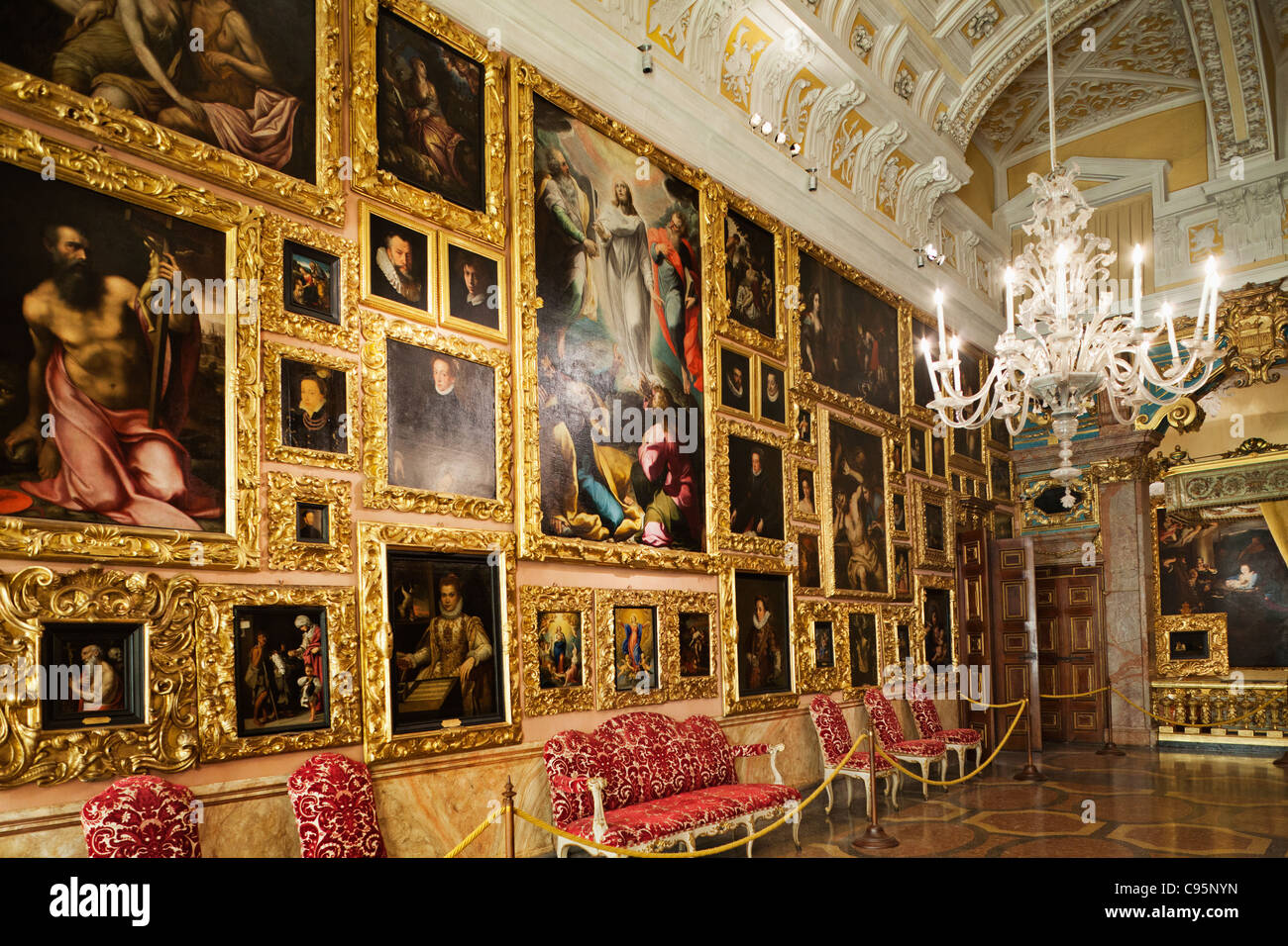 L'Italie, le Piémont, le Lac Majeur, Stresa, Isola Bella, l'intérieur du Palais Borromeo Banque D'Images