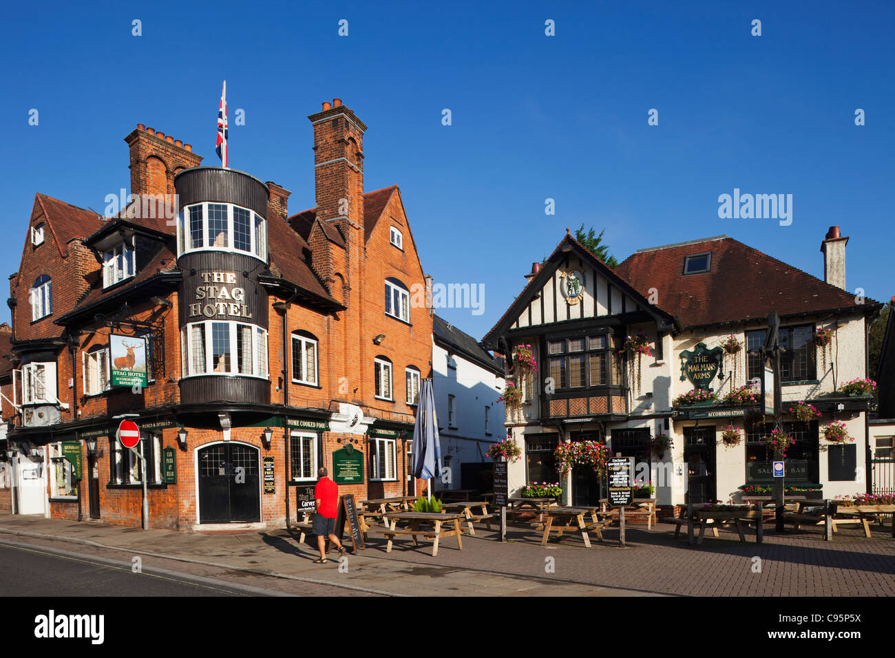 L'Angleterre, Hampshire, New Forest, Lyndhurst, Pubs Banque D'Images