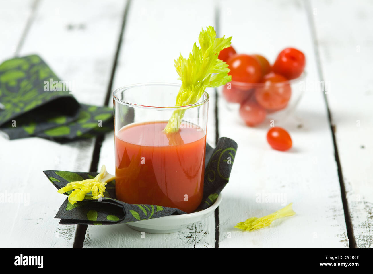 Verre à jus de tomates Banque D'Images