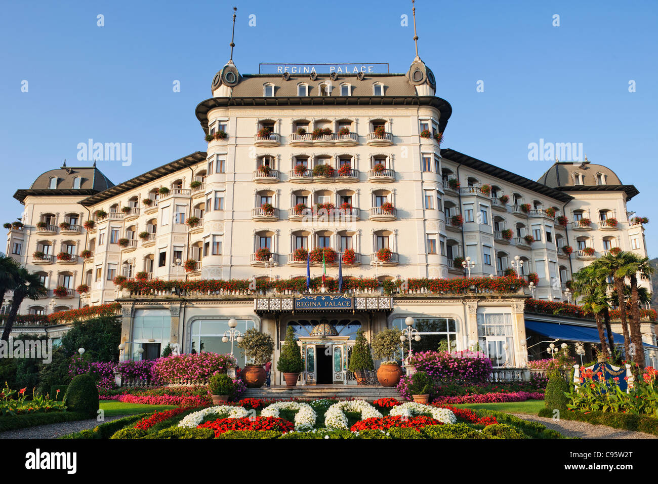 L'Italie, le Piémont, le Lac Majeur, Stresa, Regina Palace Hotel Banque D'Images