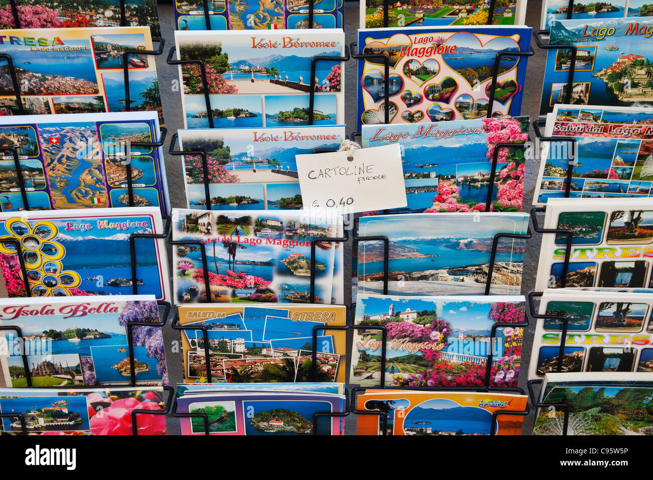 L'Italie, le Piémont, le Lac Majeur, Stresa, cartes postales Banque D'Images