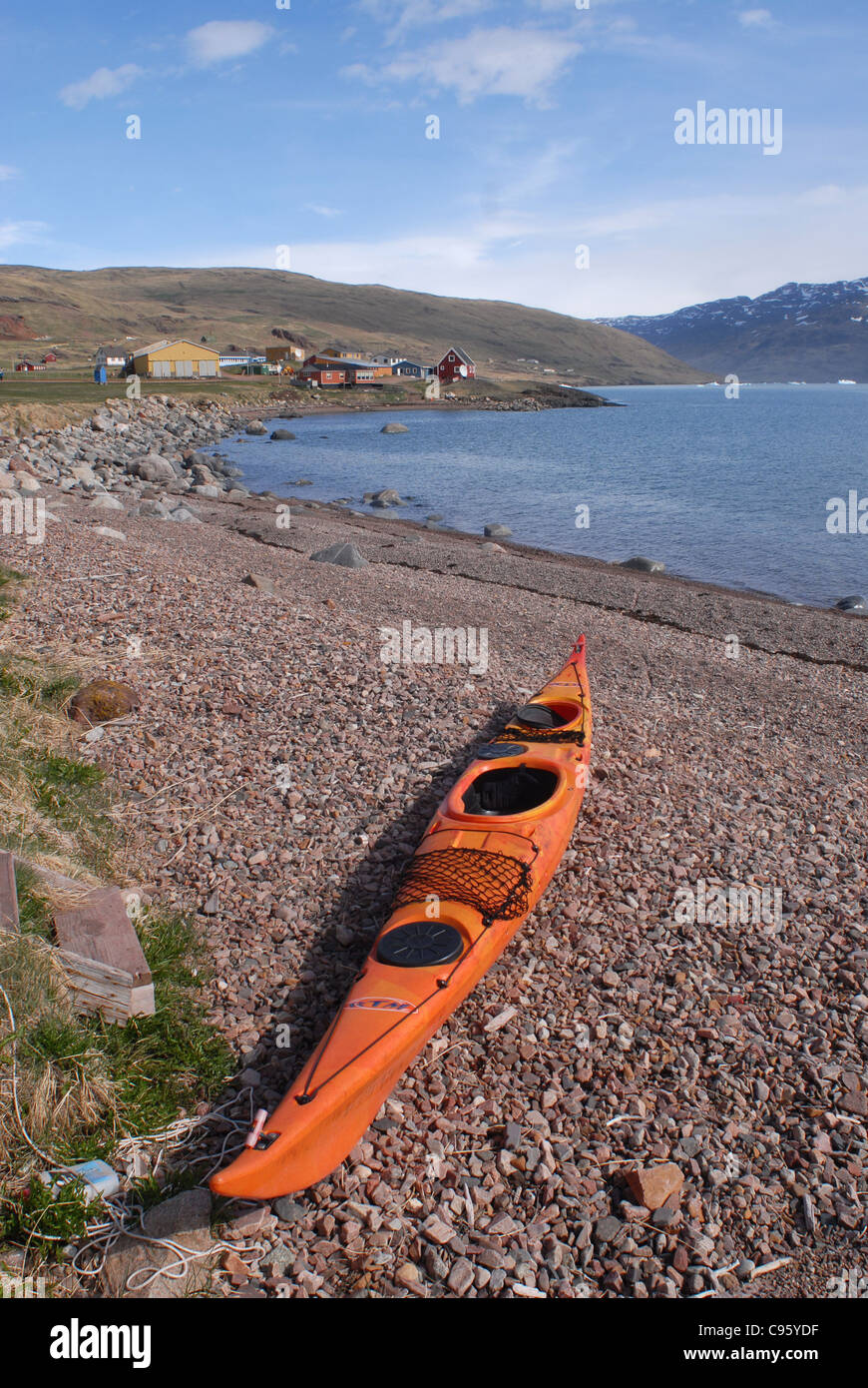 Qassiarsuk sur la rive nord-ouest du Groenland en Tunulliarfik est un endroit idéal pour le kayak de mer Banque D'Images