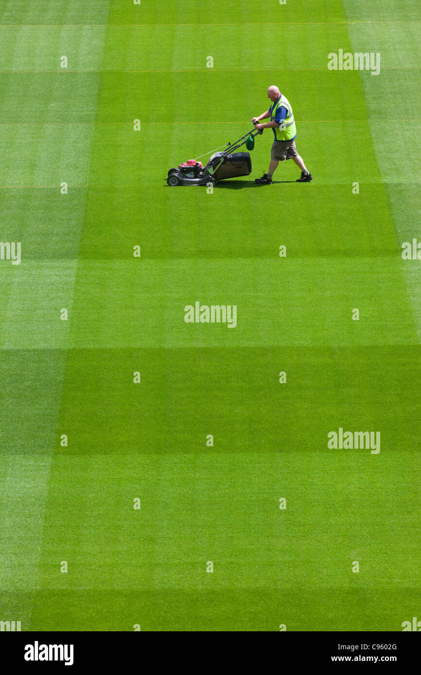 République d'Irlande, Dublin, pulvérisation Greenkeeper Jeu dans l'Aviva Stadium Banque D'Images