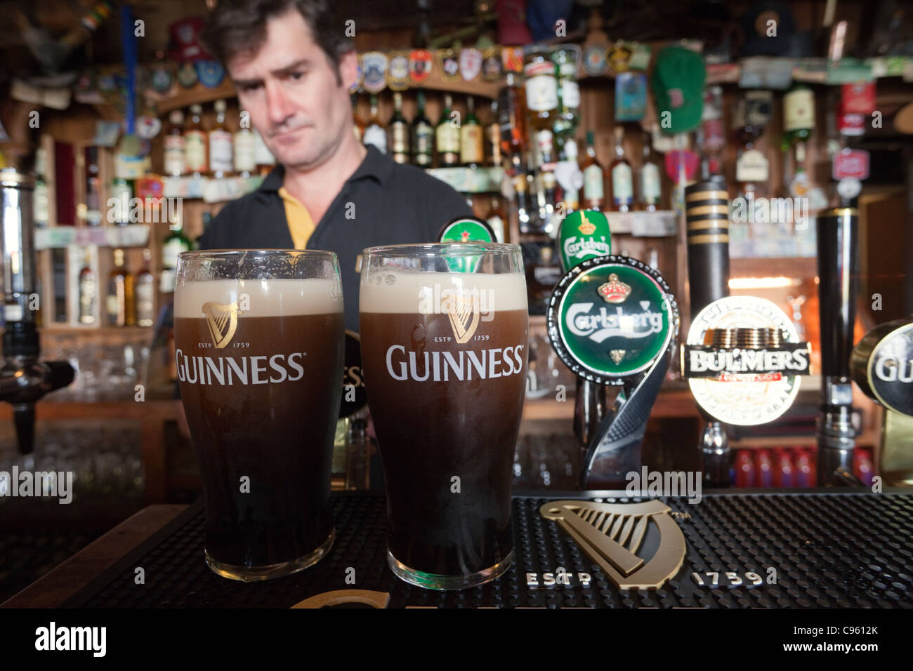 République d'Irlande, de pintes de Guinness Banque D'Images