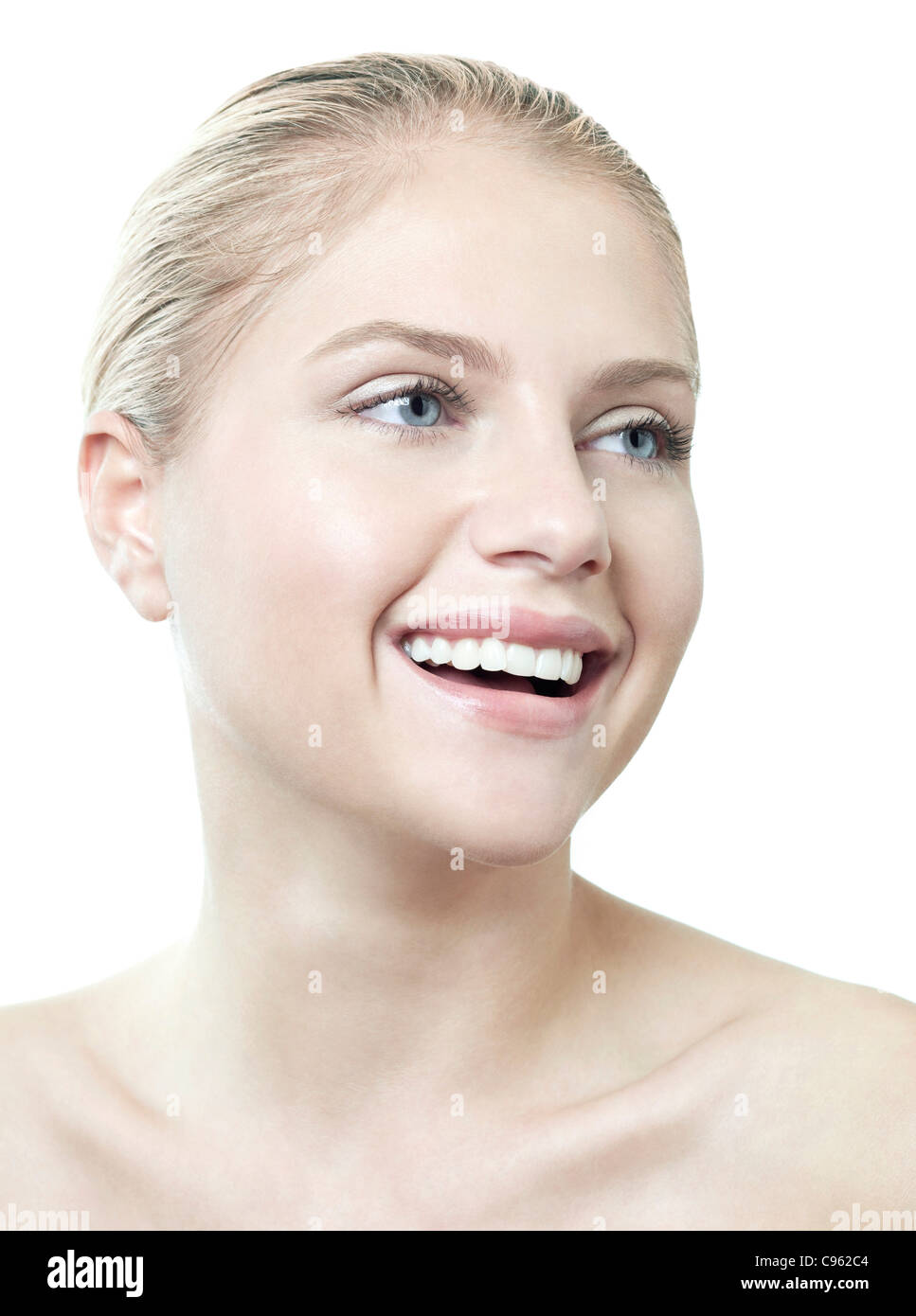 Happy young woman. Banque D'Images