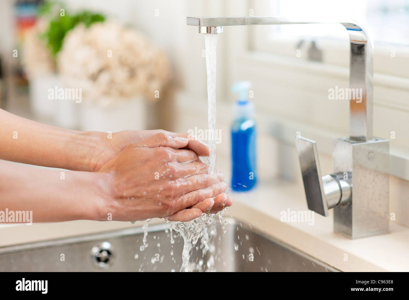 Laver les mains. Banque D'Images