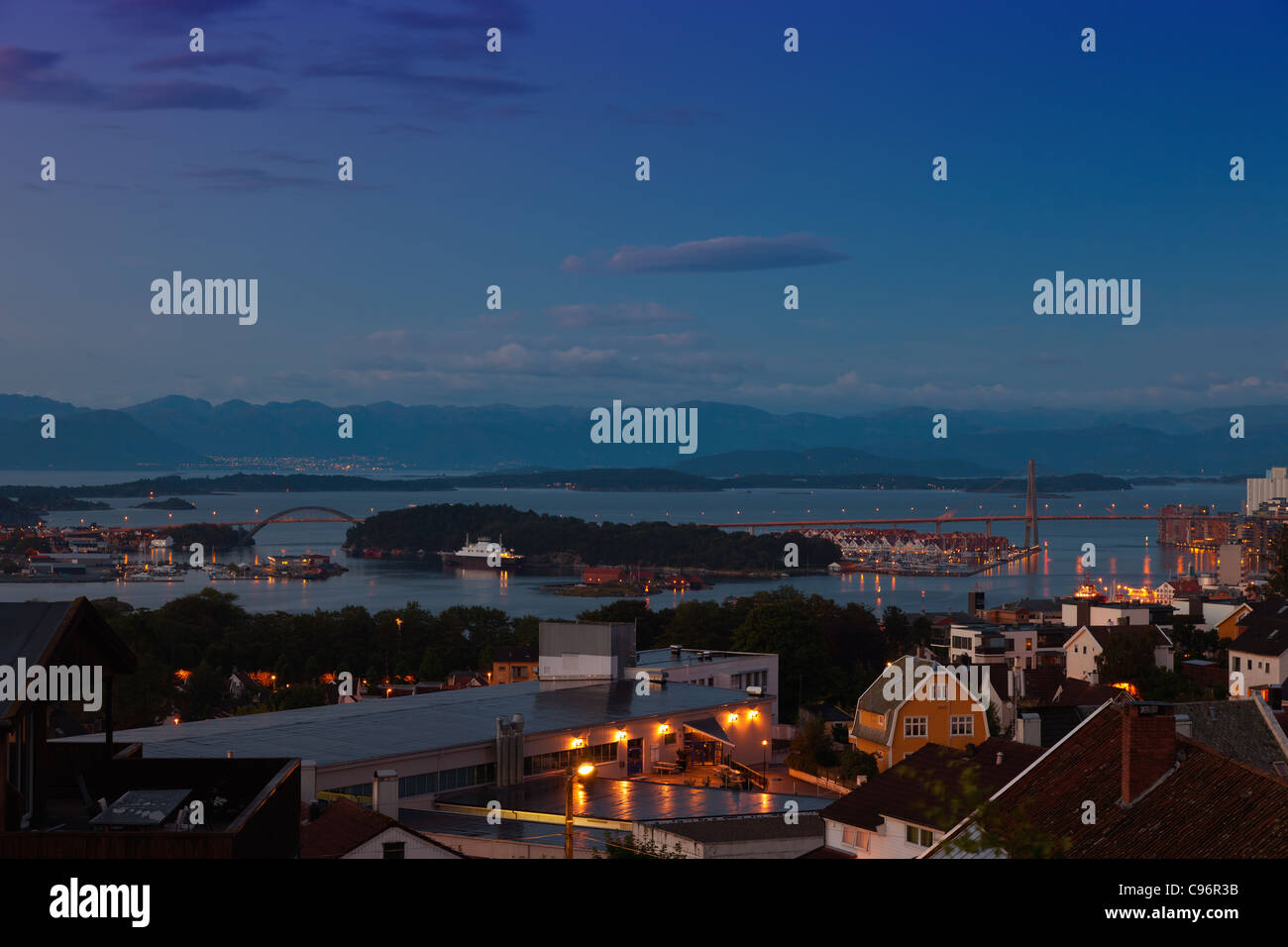 Skyline ville de Stavanger, Norvège. Banque D'Images